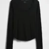 Mini Rib Lace-Trim Pj Top