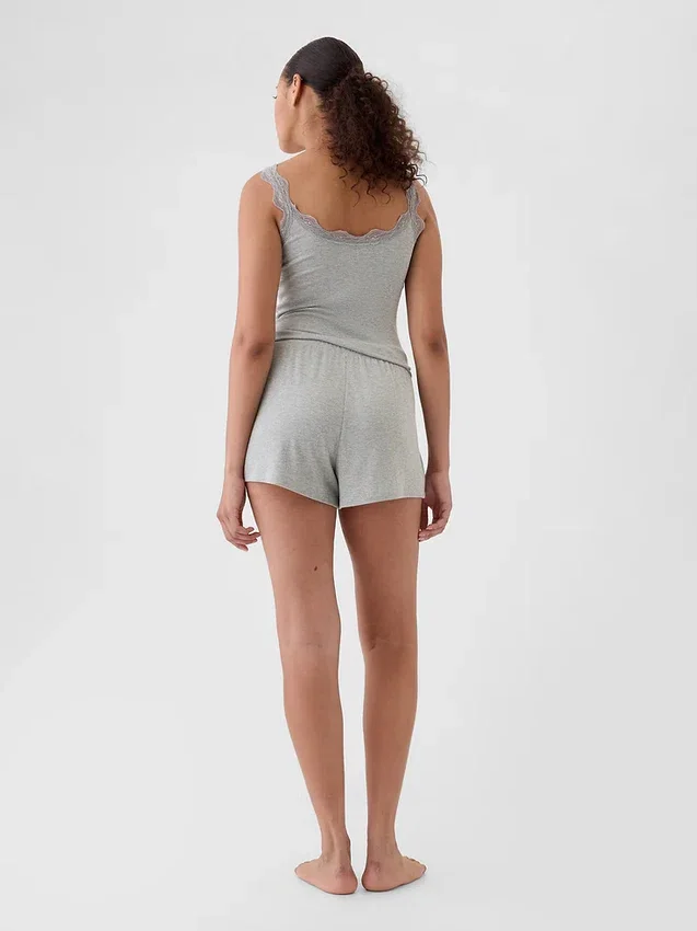 Mini Rib Relaxed Pj Shorts