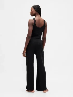 Mini Rib Wide-Leg Pj Pants