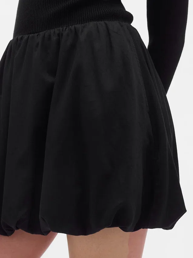 Mixed Media Bubble Mini Dress