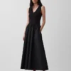 Mixed Media Drop-Waist Maxi Dress