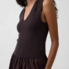 Mixed Media Drop-Waist Maxi Dress
