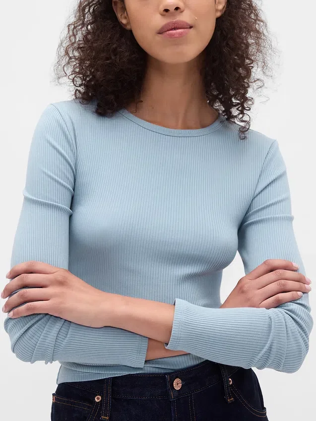 Modern Compact Rib Crop T-Shirt