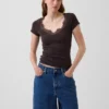 Modern Lace-Trim Crop Top