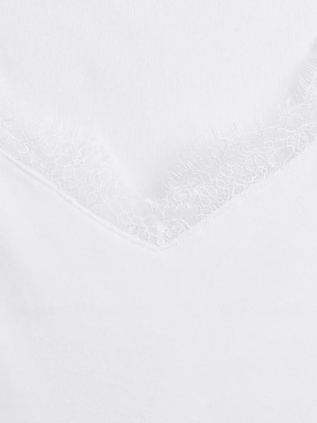 Modern Lace-Trim Crop Top