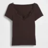 Modern Lace-Trim Crop Top