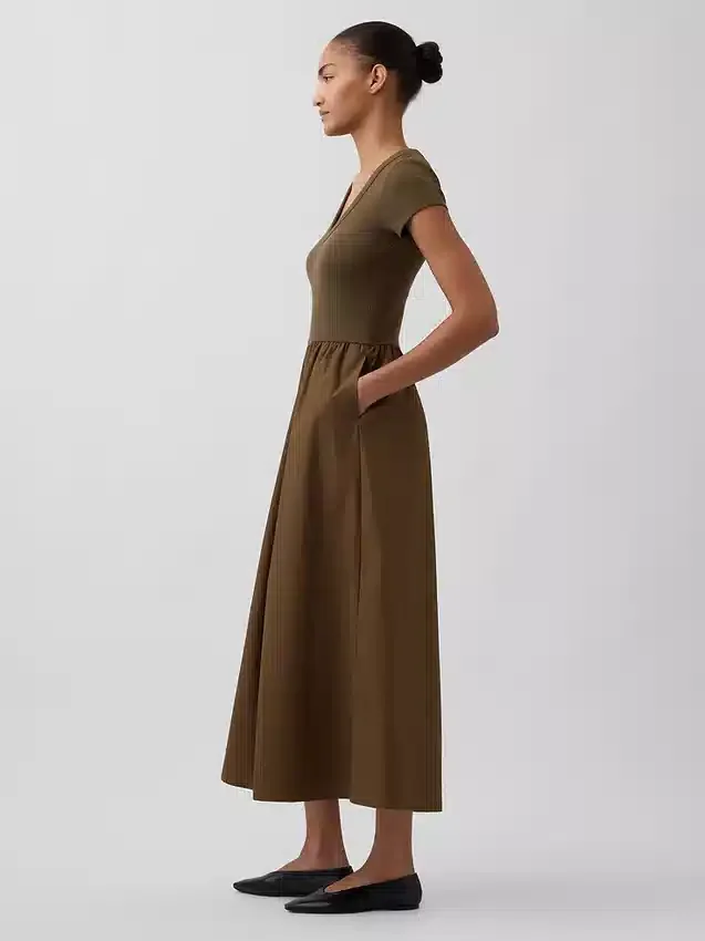 Modern Mixed Media Maxi Dress