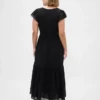 Modern Mixed Media Ruffle Maxi Dress