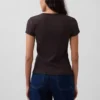 Modern Rib Button-Front Crew T-Shirt