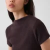 Modern Rib Mockneck Crop T-Shirt