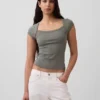 Modern Square-Neck Crop T-Shirt