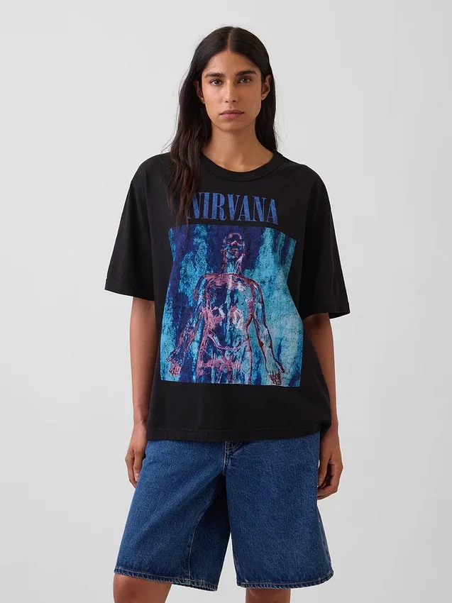 Nirvana Heavyweight Crop Graphic T-Shirt
