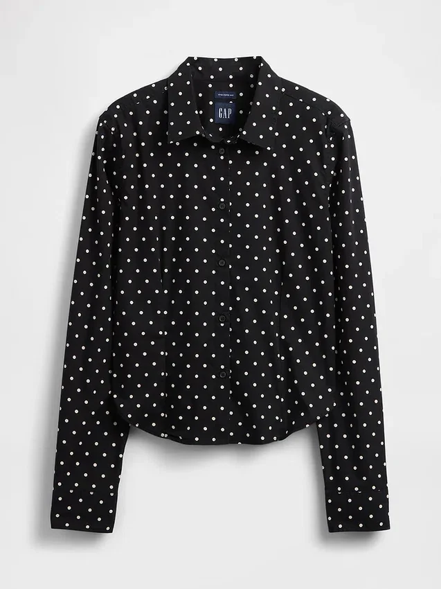 Organic Cotton Fitted Crop Shirt