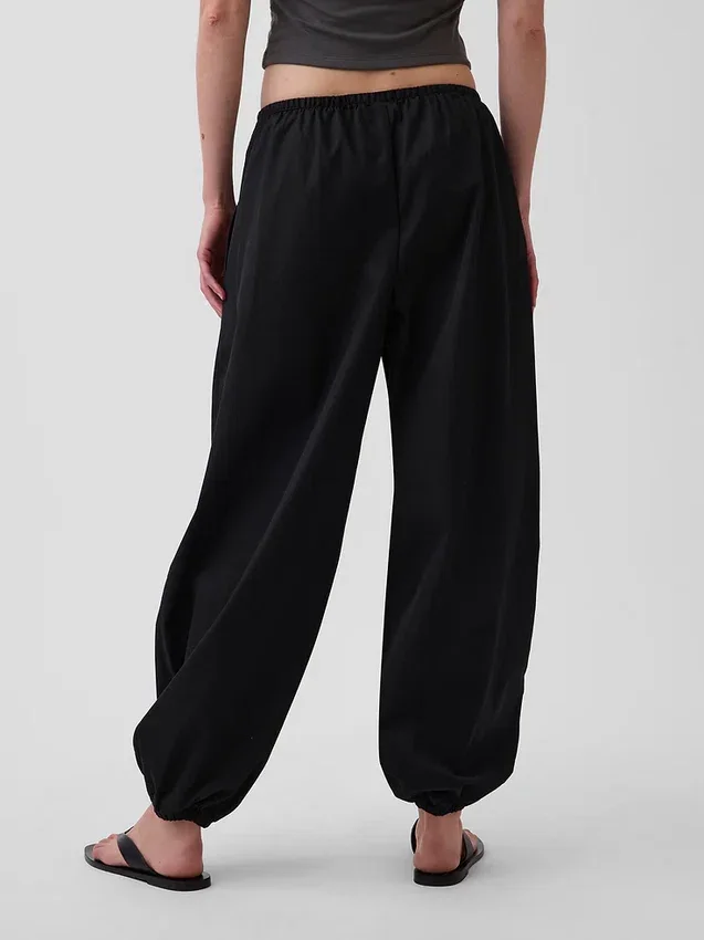 Organic Cotton Poplin Easy Baggy Joggers