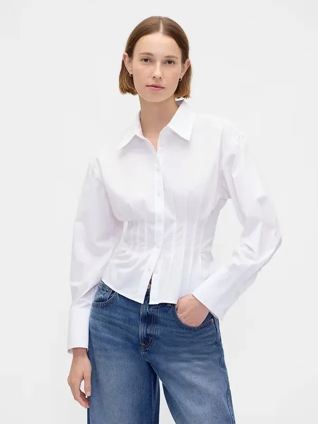Organic Cotton Poplin Fitted Shirt