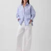 Organic Cotton Poplin Stripe Big Shirt