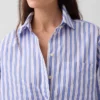 Organic Cotton Poplin Stripe Big Shirt