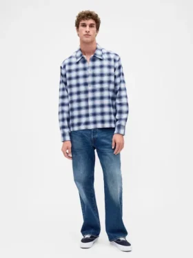 Organic Cotton Relaxed Flannel Shirt