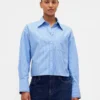 Organic Cotton Straight-Hem Crop Shirt