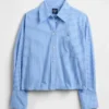 Organic Cotton Straight-Hem Crop Shirt