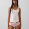Organic Stretch Cotton Lace-Trim Hipster