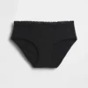 Organic Stretch Cotton Lace-Trim Hipster