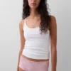 Organic Stretch Cotton Lace-Trim Shorty