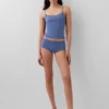 Organic Stretch Cotton Lace-Trim Shorty