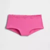 Organic Stretch Cotton Lace-Trim Shorty