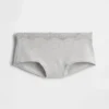 Organic Stretch Cotton Lace-Trim Shorty
