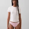 Organic Stretch Cotton Lace-Trim Thong