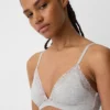 Organic Stretch Cotton Lace-Trim Triangle Bra