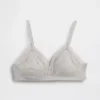 Organic Stretch Cotton Lace-Trim Triangle Bra