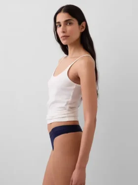 Organic Stretch Cotton Logo Thong