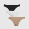 Organic Stretch Cotton Thong (3-Pack)