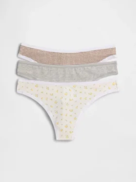 Organic Stretch Cotton Thong (3-Pack)