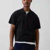 Oversized Quarter-Zip Pocket Polo Sweater