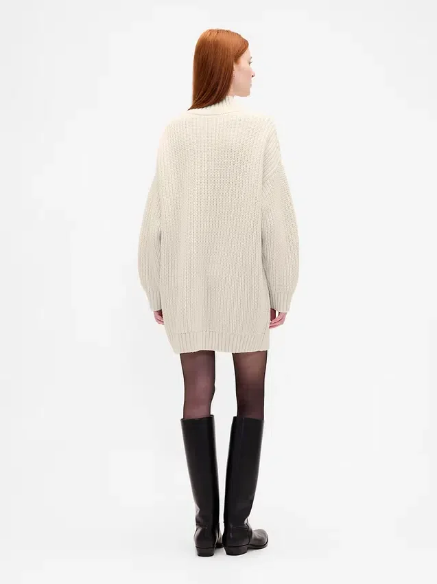 Oversized Turtleneck Mini Sweater Dress