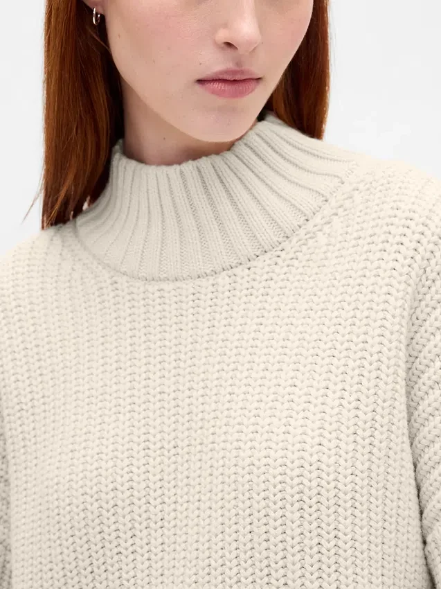 Oversized Turtleneck Mini Sweater Dress