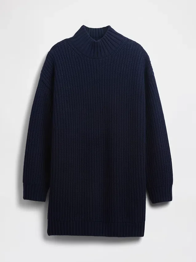 Oversized Turtleneck Mini Sweater Dress