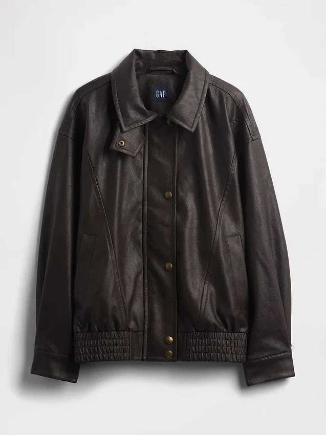 Oversized Vegan Leather Jacket