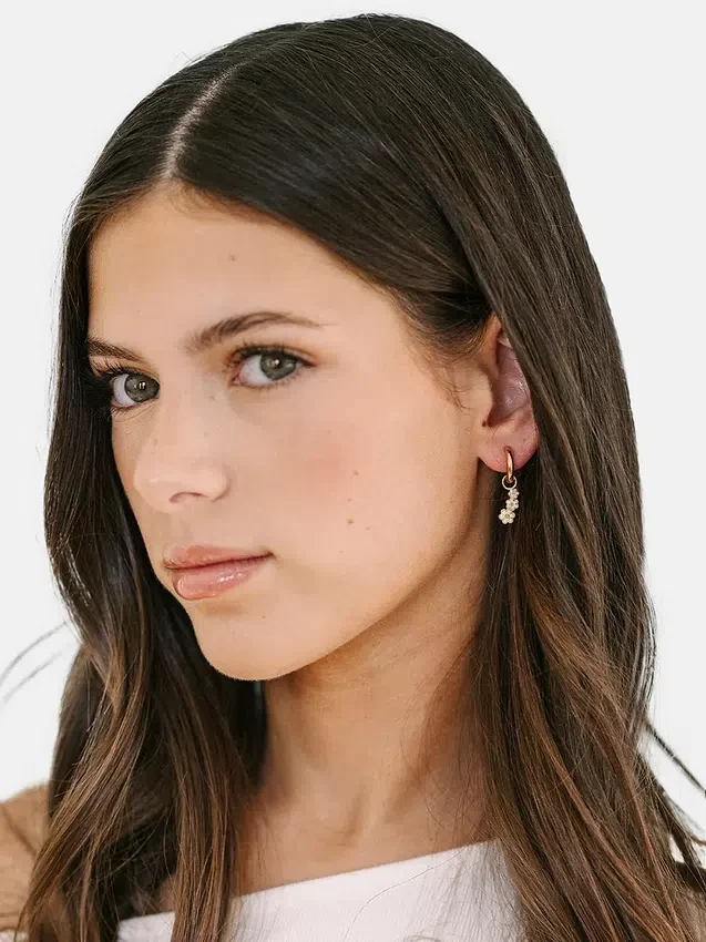 Pierced Co Daisy Crawler Charm for Huggie Earrings