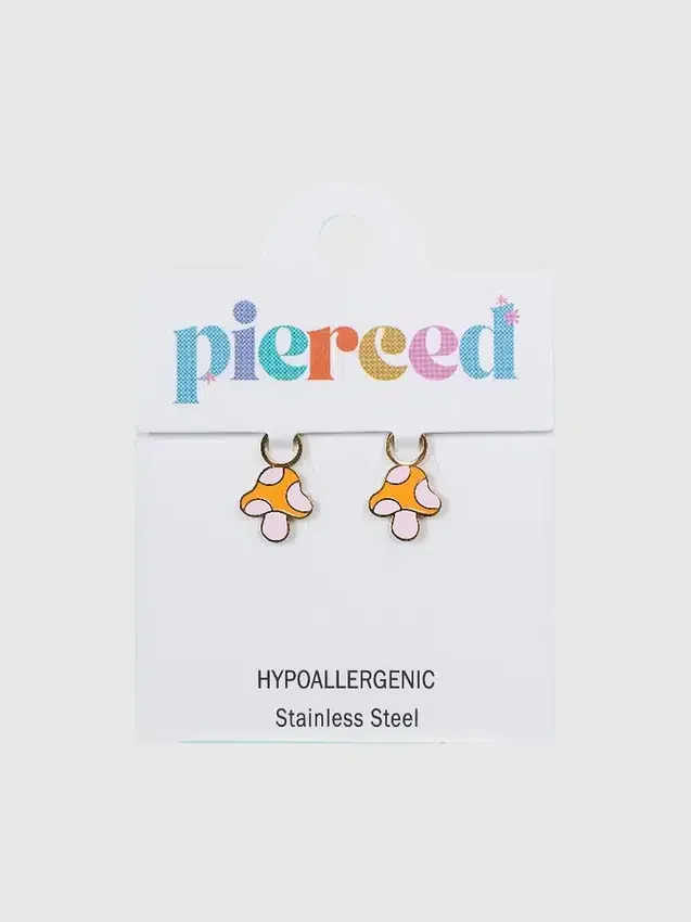 Pierced Co Garden Mushroom Charms for Huggie Earrings