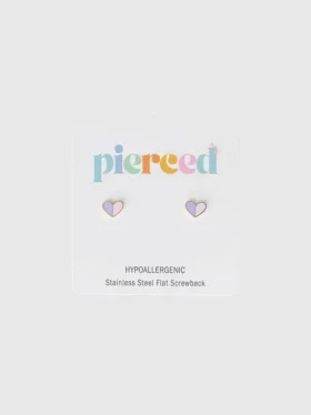 Pierced Co Heart Duo Screwback Earrings