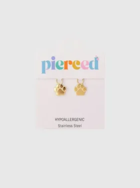 Pierced Co Paw Print Charms for Huggie Earrings
