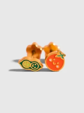 Pierced Co Pea Pod / Tomato Screwback Earrings