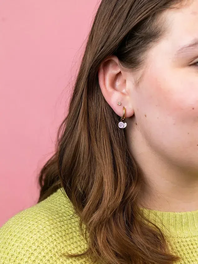 Pierced Co Snail Charms for Huggie Earrings
