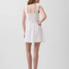 Pintuck Drop-Waist Mini Dress