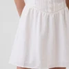 Pintuck Drop-Waist Mini Dress