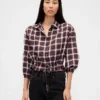 Plaid Tie-Waist Top